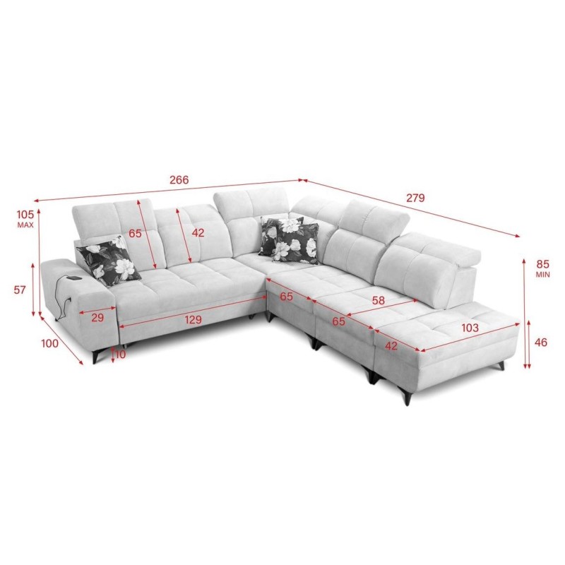 kanapa w kształcie L 