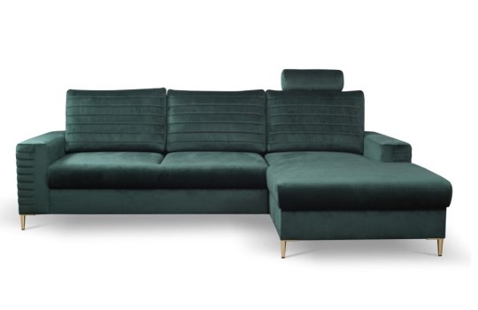 kanapa z regulowanym zagłówkiem 