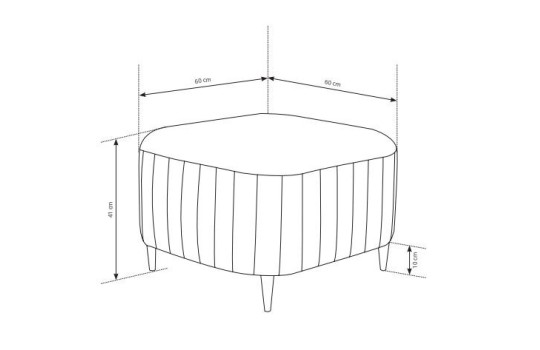 nowoczesna pufa na złotych nóżkach 