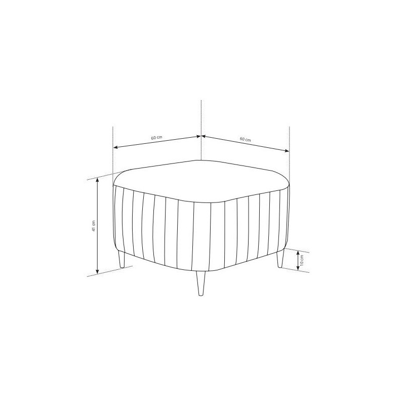 nowoczesna pufa na złotych nóżkach 