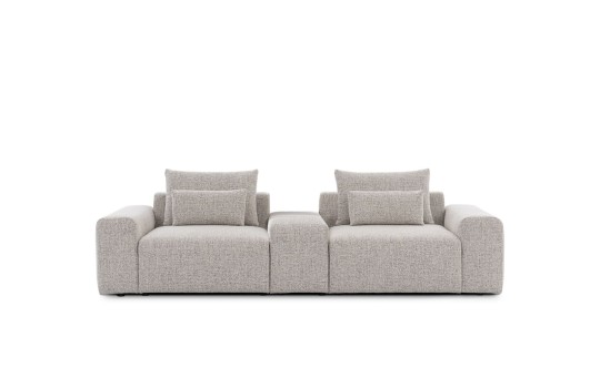 sofa w tkaninie plecionej 