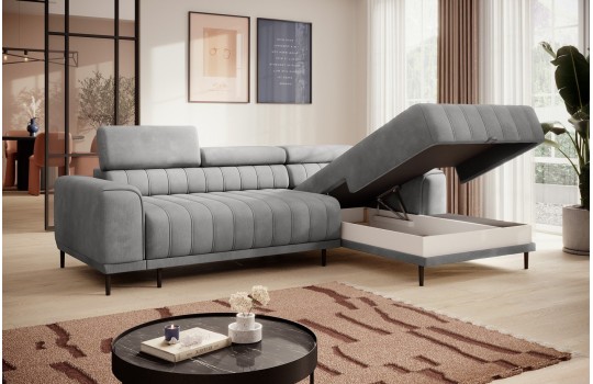 Narożnik Ambra 272 x 178 cm z pojemnikiem na pościel