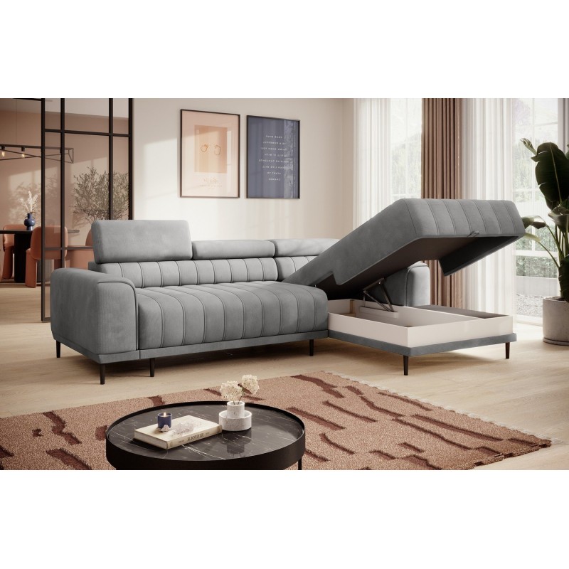 Narożnik Ambra 272 x 178 cm z pojemnikiem na pościel