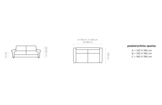 Sofa Way wymiary