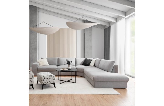 popielaty narożnik modułowy 