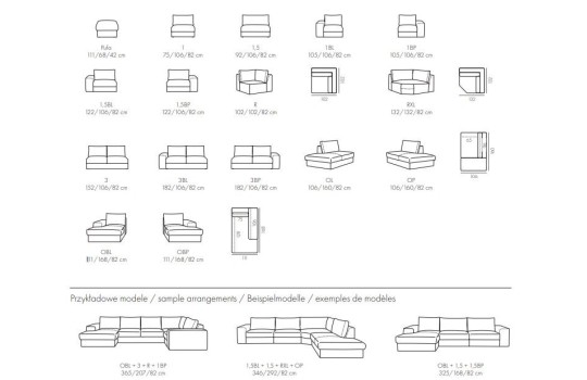 kolekcja mebli nierozkładanych 