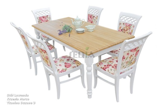 Krzesło retro Marco oraz stół dębowy Lawenda