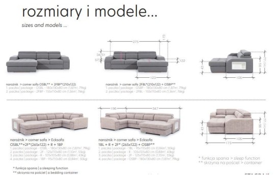 Narożnik Badi S 226x155 cm 