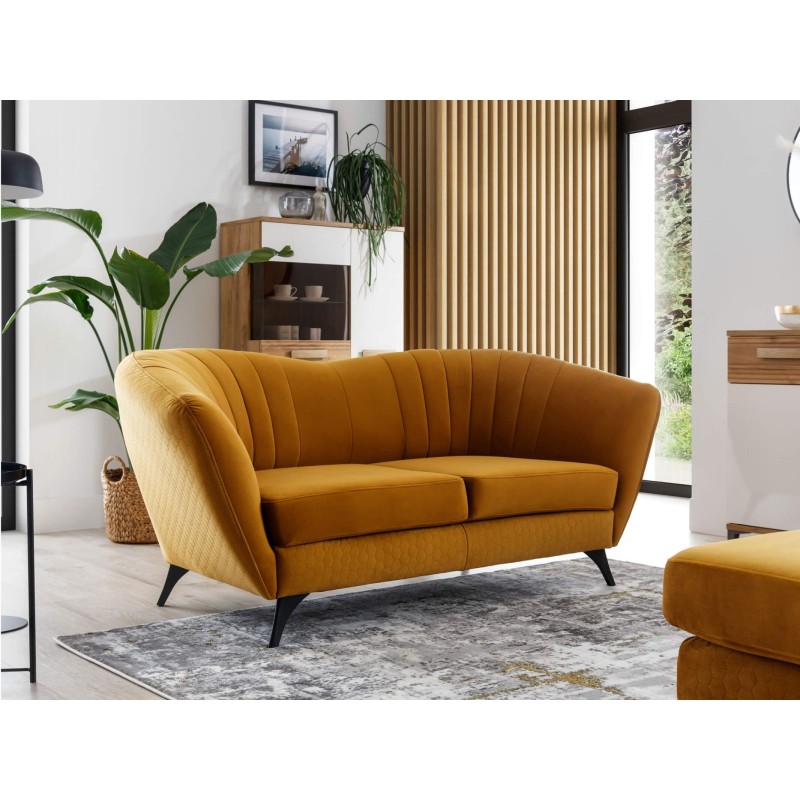 Musztardowa sofa Leonia