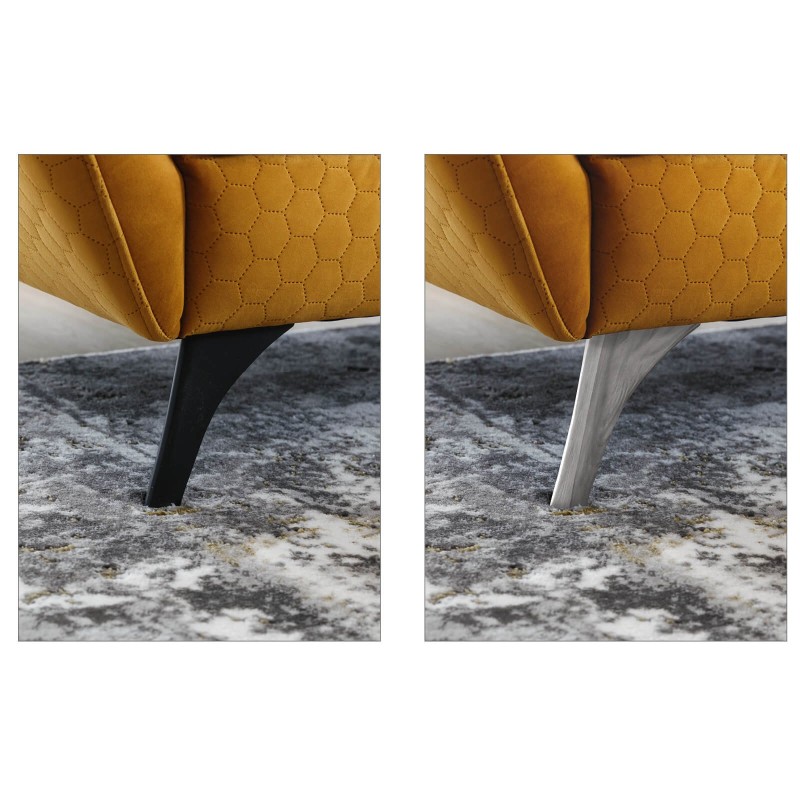 kanapa na metalowych nogach 