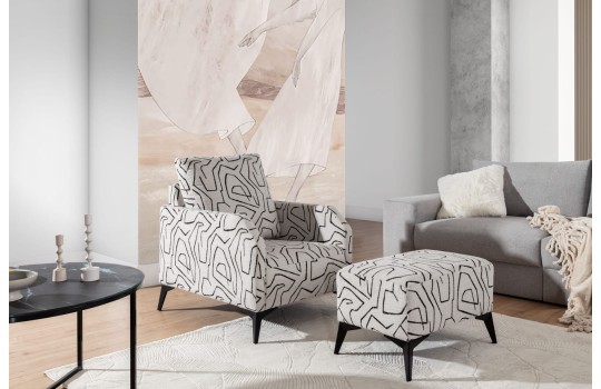 komplet fotel z pufą 