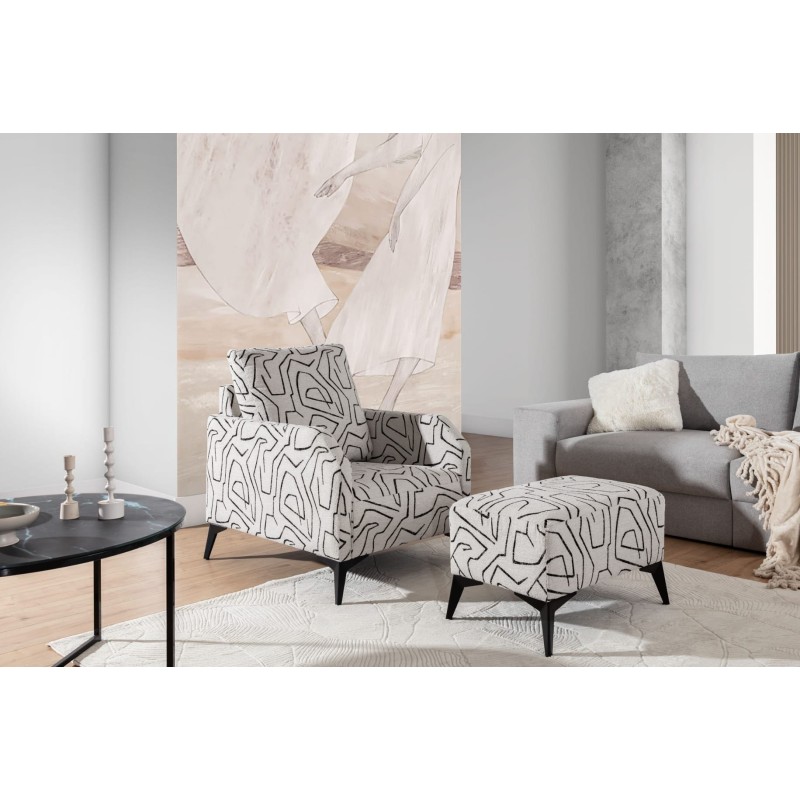 komplet fotel z pufą 