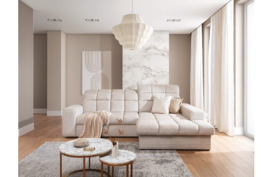 kremowy narożnik do salonu 