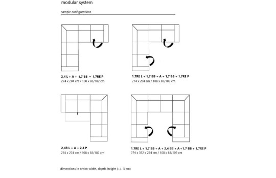 narożniki modułowe Zuma 