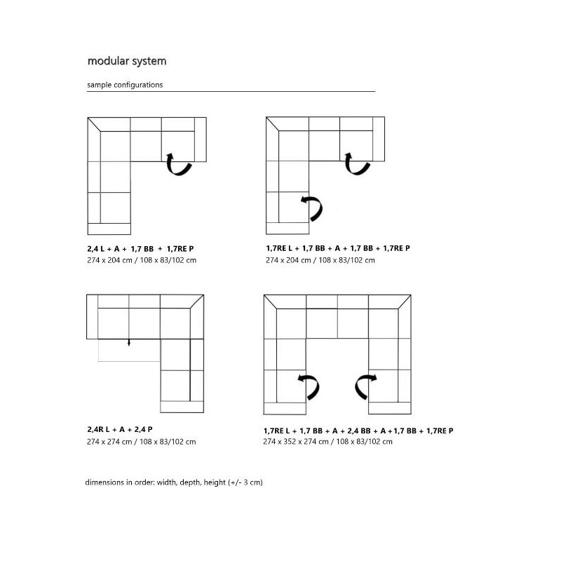 narożniki modułowe Zuma 