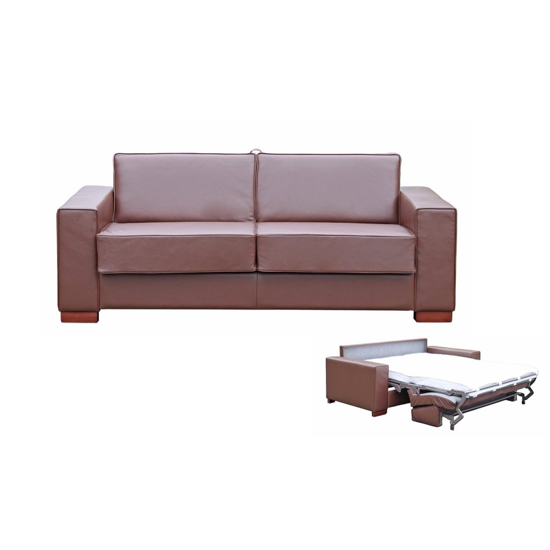 Sofa z włoskim stelażem Toskania 203 cm w skórze naturalnej