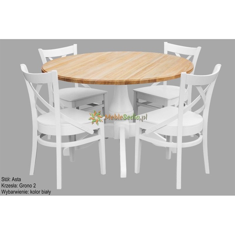 Komplet 4 krzeseł oraz stołu na jednej nodze 