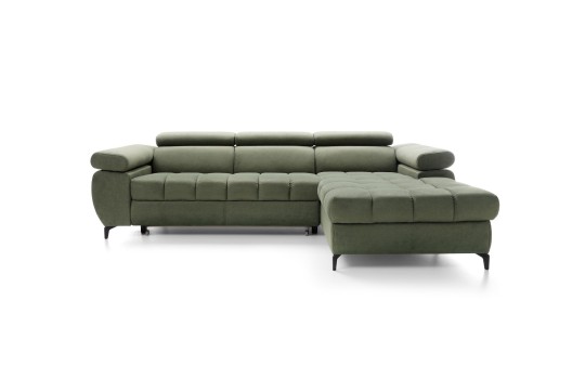 narożnik lardi w zielonej tkaninie 