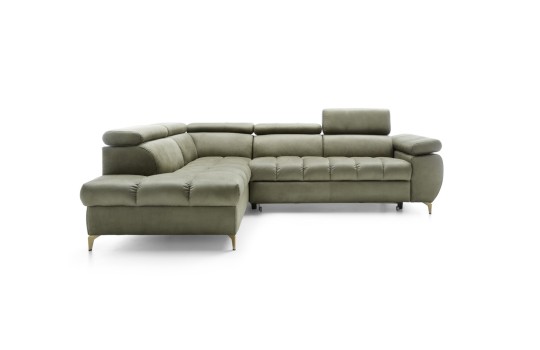 duży narożnik na złotych nóżkach 