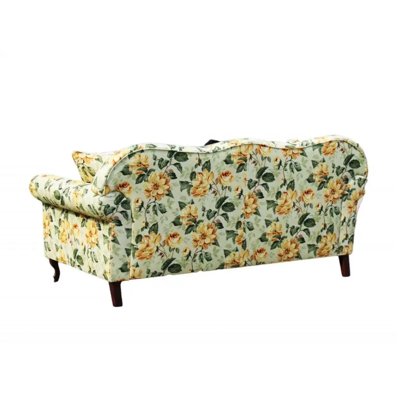 sofa w żółte duże kwiaty 