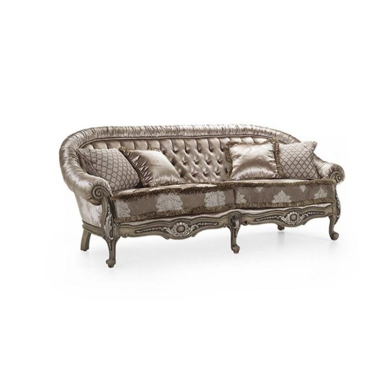 sofa w złotym materiale 
