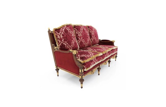 bordowa królewska sofa 