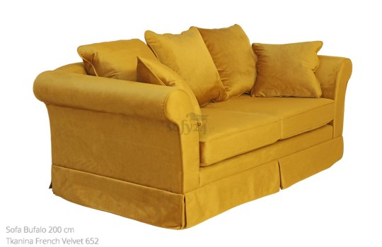 Sofa w pluszowej tkaninie Bufalo 200 cm 