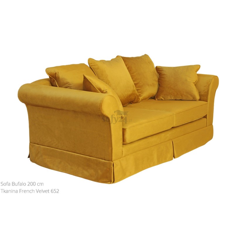 Sofa w pluszowej tkaninie Bufalo 200 cm 