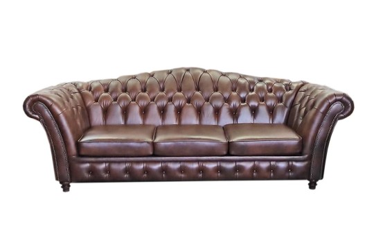 Kanapa Chesterfield Lux w skórze naturalnej