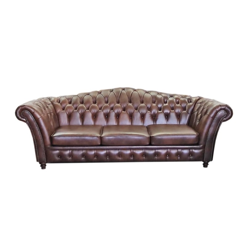 Kanapa Chesterfield Lux w skórze naturalnej