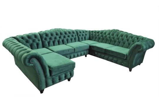 Narożnik Chesterfield w kształcie podkowy - Chesterfield Lux Narożnik Chesterfield w kształcie podkowy - Chesterfield Lux