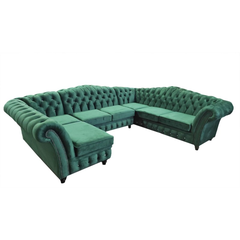 Narożnik Chesterfield w kształcie podkowy - Chesterfield Lux Narożnik Chesterfield w kształcie podkowy - Chesterfield Lux