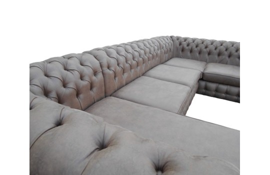 Narożnik Chesterfield Luzi 2 pikowane oparcie