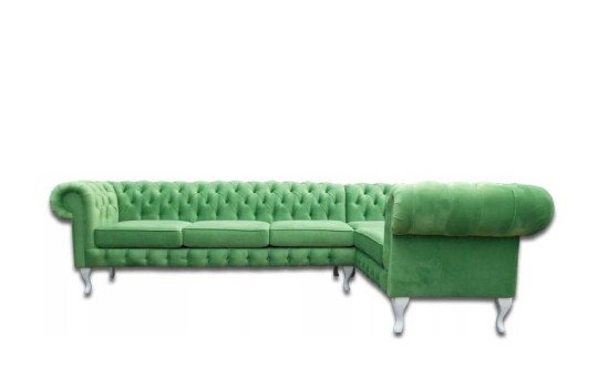 Zielony narożnik Chesterfield Oliwer