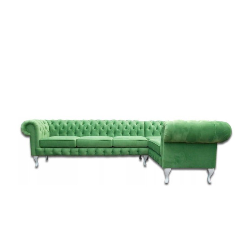 Zielony narożnik Chesterfield Oliwer
