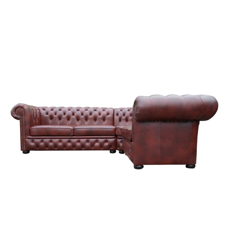brązowy skórzany narożnik Chesterfield Gaja brązowy skórzany narożnik Chesterfield Gaja