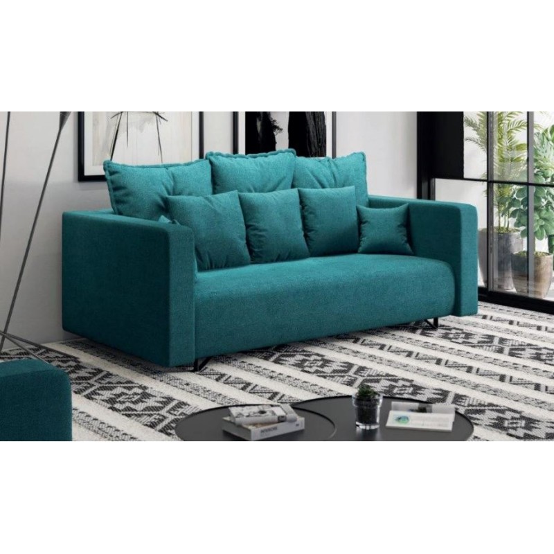 turkusowa sofa 
