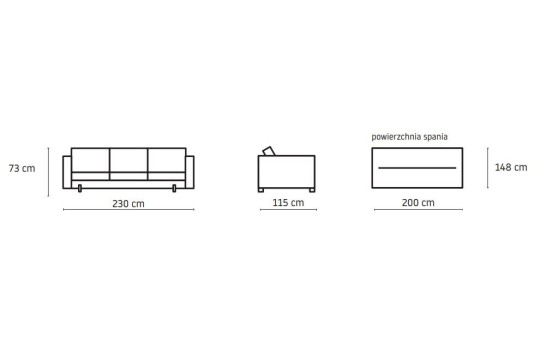 nowoczesna sofa z pojemnikiem 