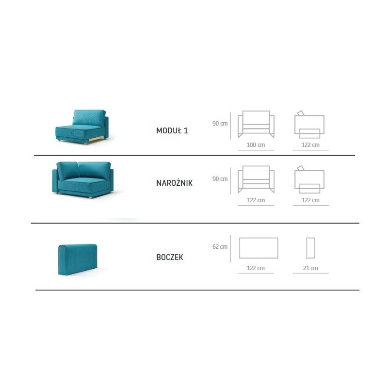 Sofa Yuuko 244 cm z funkcją spania 