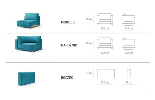 Duża sofa modułowa Yuuko 300 cm Duża sofa modułowa Yuuko 300 cm