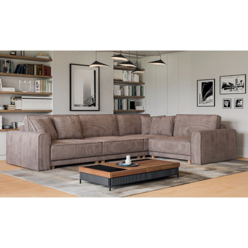 beżowy sztruksowy narożnik