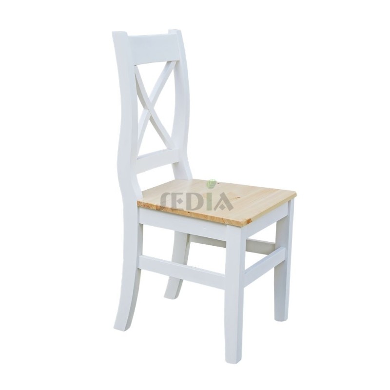 Krzesło sosnowe zabielane Grobla 