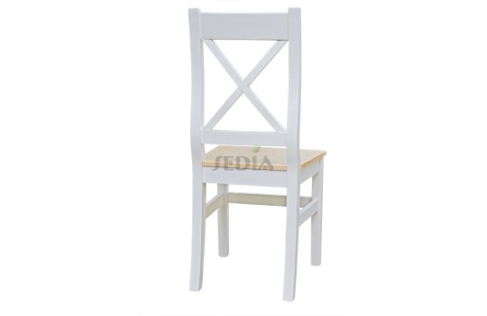 Białe krzesło sosnowe Grobla 