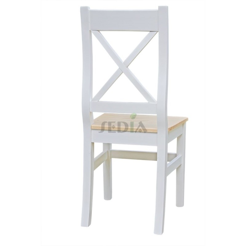 Białe krzesło sosnowe Grobla 