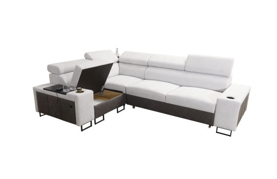 narożnik z pojemnikiem na pościel 