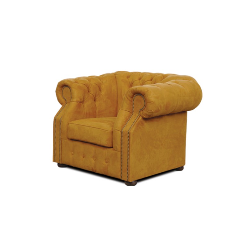 Fotel Chesterfield z cofniętymi podłokietnikami Lukas