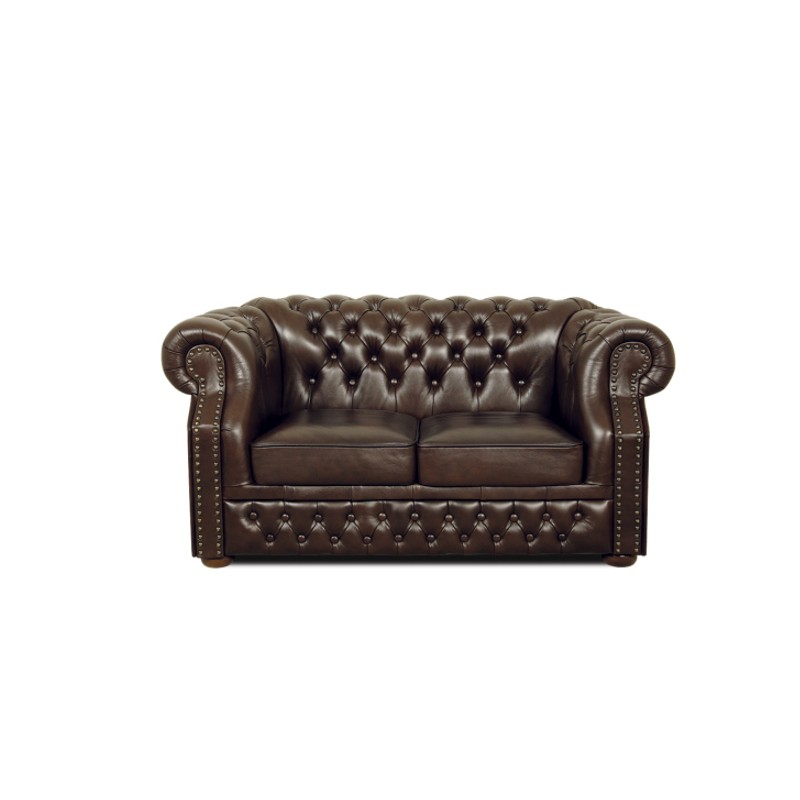 Brązowa sofa Chesterfield Lukas