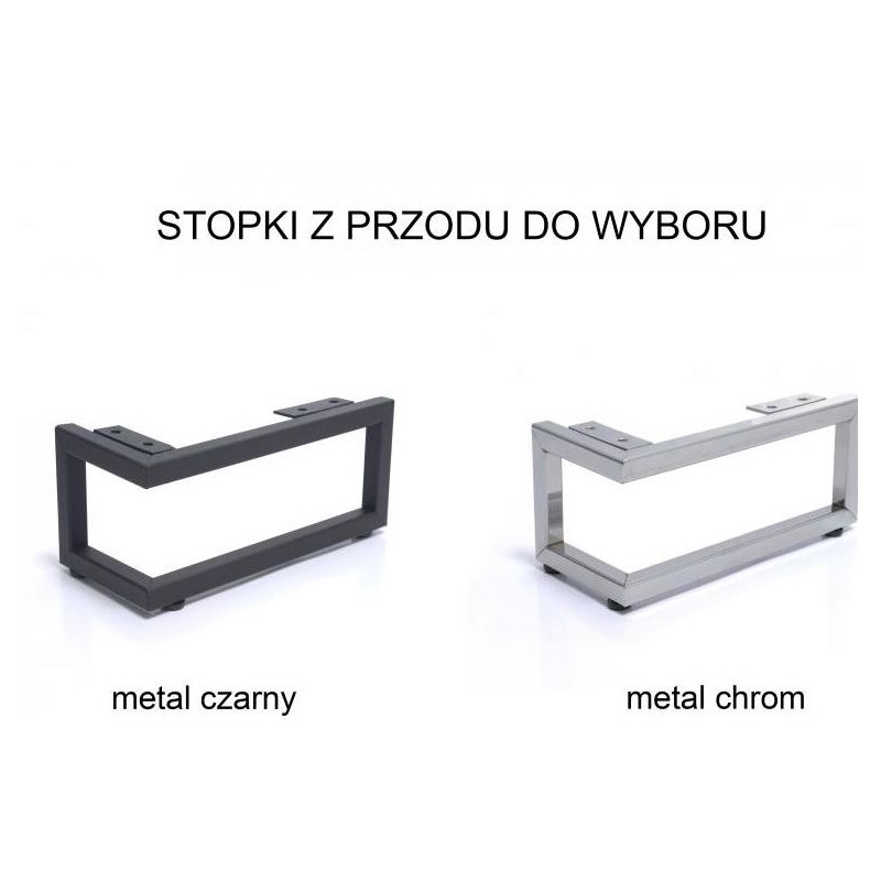 czarne lub srebrne metalowe nóżki 