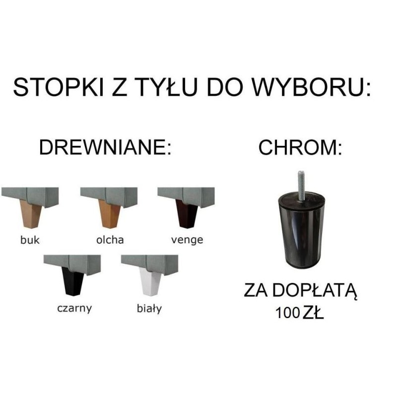 narożnik na drewnianych nogach 