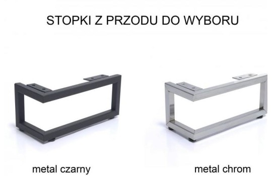 narożnik z metalowymi nóżkami 